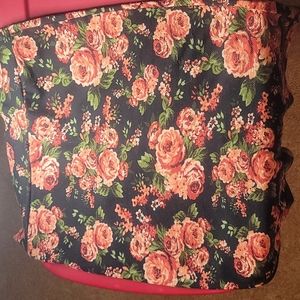 Black skirt with roses/flowers knee length